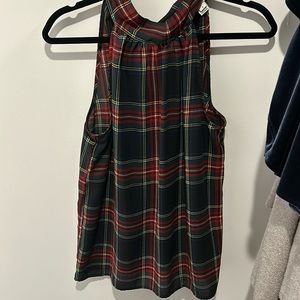 Jcrew factory Tartan tie neck blouse. Size 0. EUC only worn once.